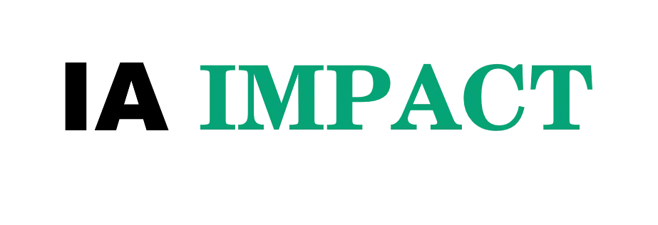 Logo du site iaimpact.fr, avec 2 couleurs noir et vert.